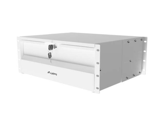 Gaveta de 19" 4U/483 x 360 mm, capacidade máxima de carga até 90 kg, montagem em 4 pontos, cinzenta, LANBERG