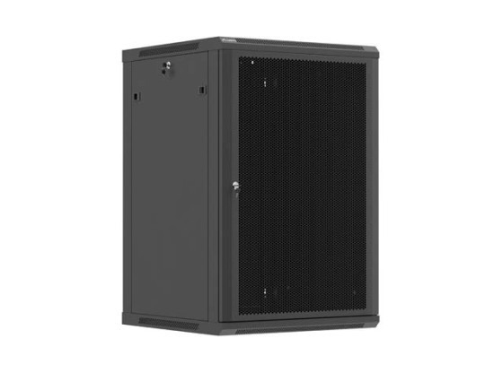 ARMARIO DE RACK DE 19", PARA MONTAGEM NA PAREDE, 18U/600X600 (EM CAIXA DESMONTADA) COM PORTA PERFORADA, PRETO, LANBERG