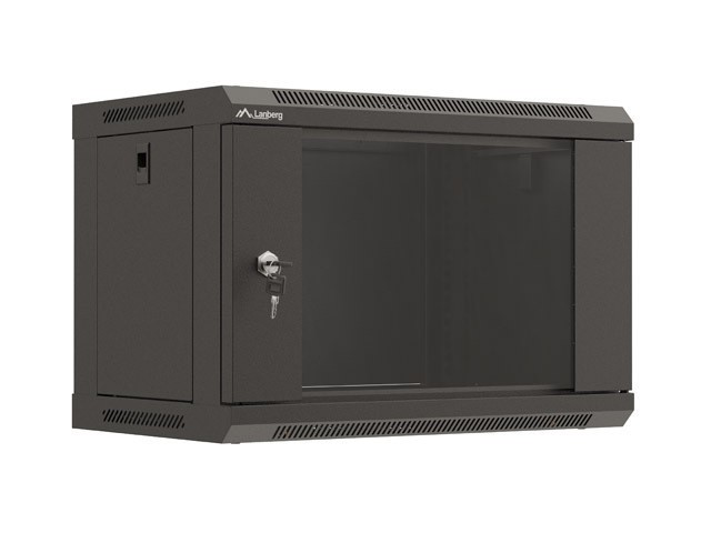 RACK DE INSTALAÇÃO 19" 6U 540X350 PORTA DE VIDRO PRETA LANBERG (EMBALAGEM PLANA)