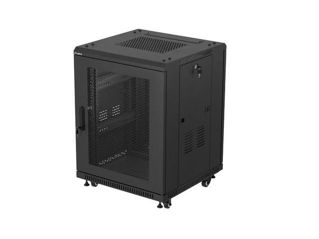 RACK DE INSTALAÇÃO 19" 15U 600X600 PORTA PERFURADA PRETA LANBERG (EMBALAGEM PLANA)